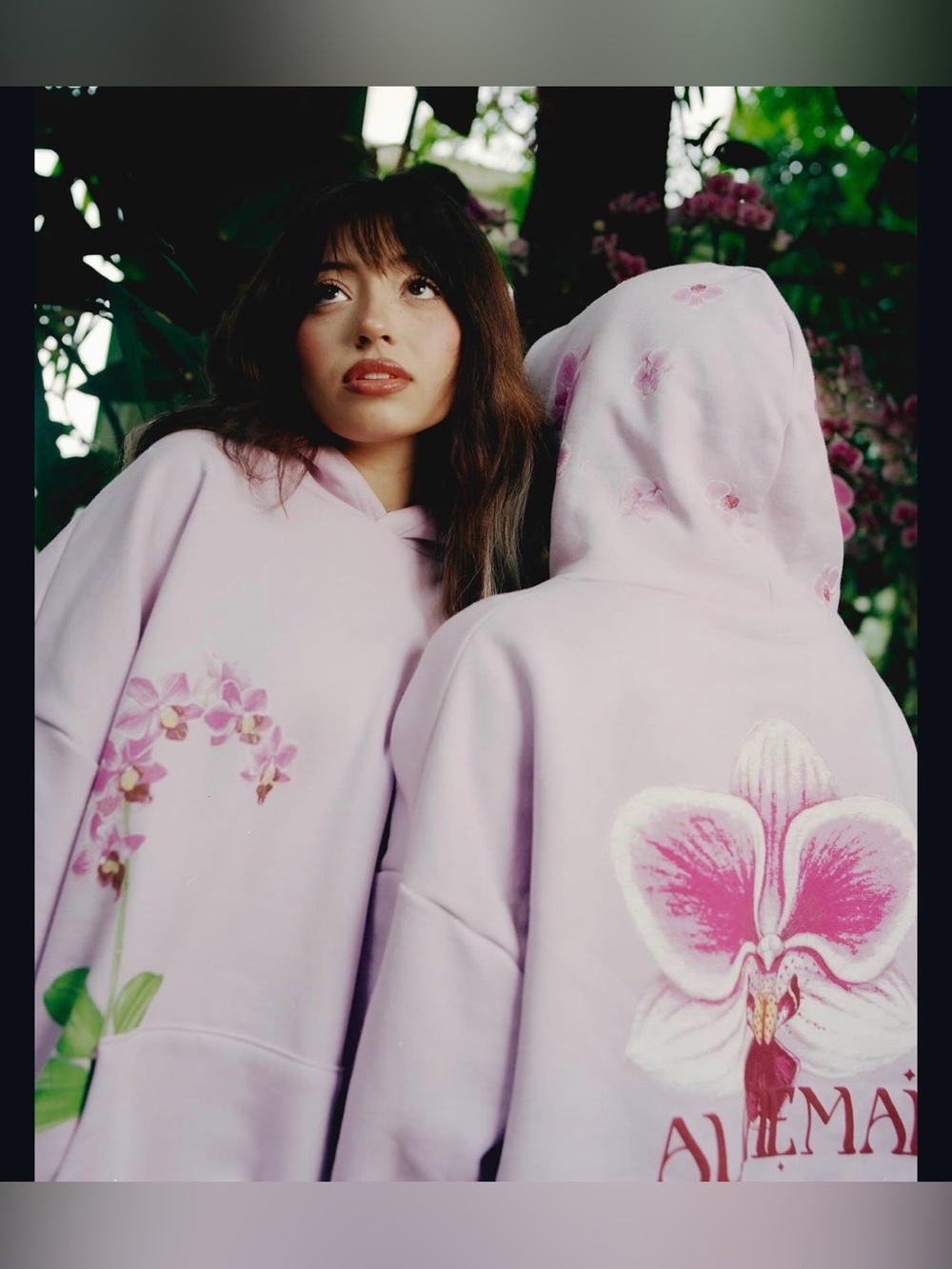 Alchemai Blooming Orchid Oversized Fleece Hoodie Lilac One Size GUC